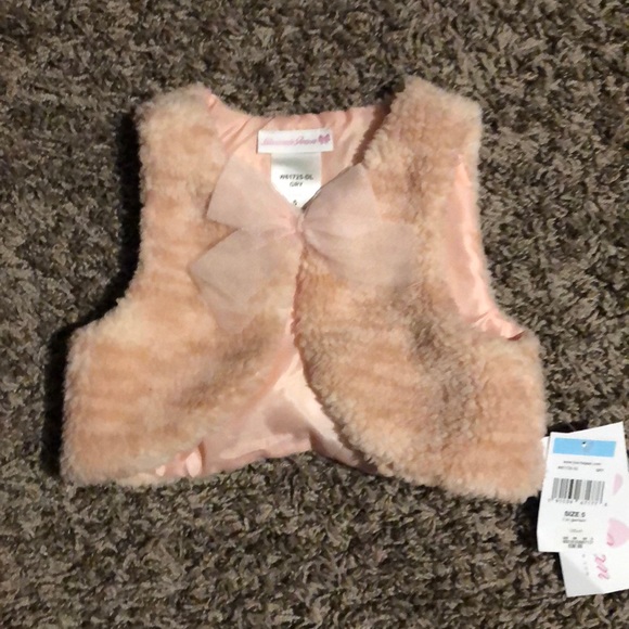 New Bonnie Jean Pink Soft Fur Vest Size 5 - Picture 1 of 10